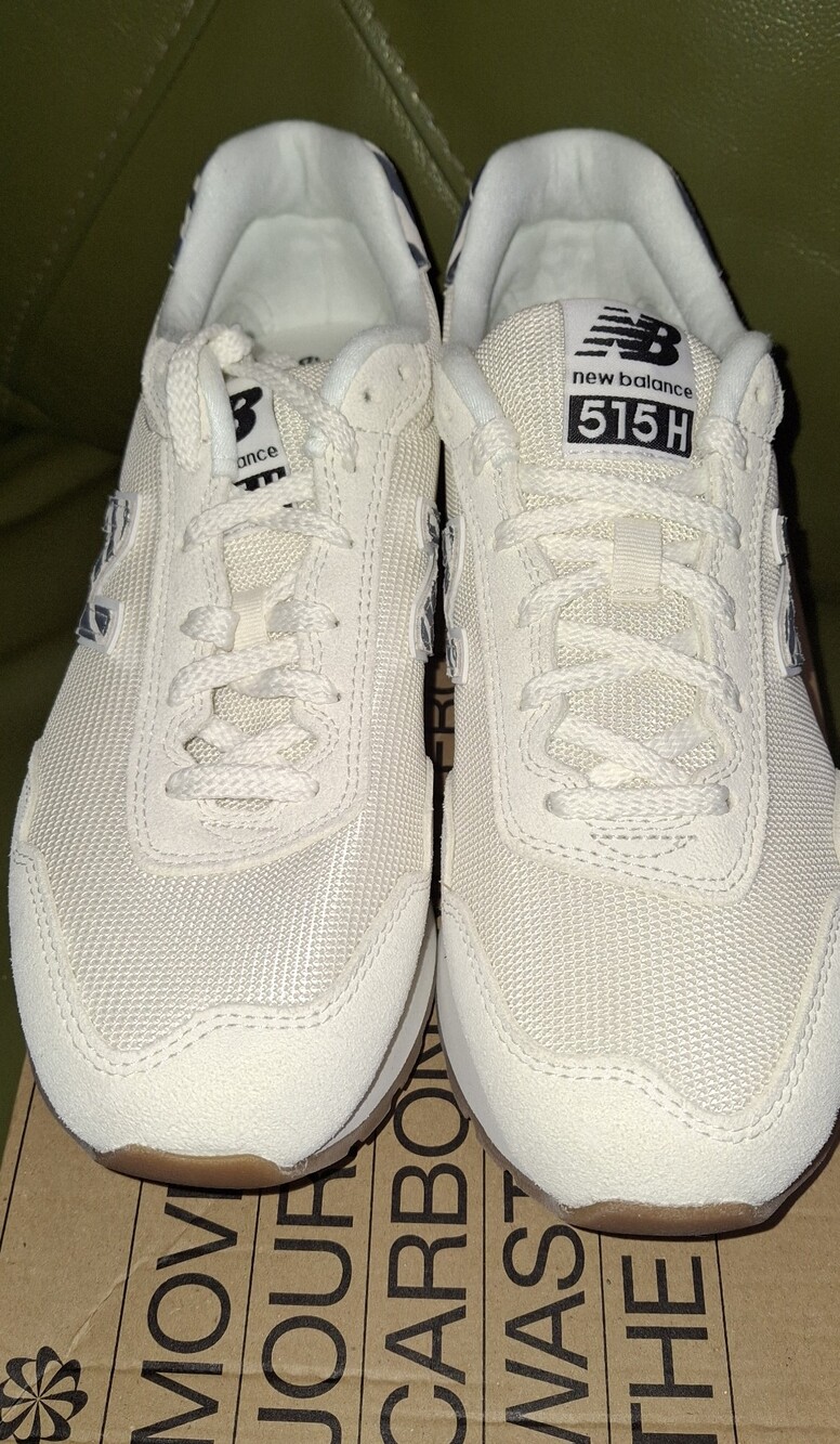 New Balance White Gray Zebra Print Accent 515H Platform Sneakers  Women sz 9 - Picture 2 of 3
